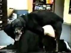 Cleaning wife and her pet